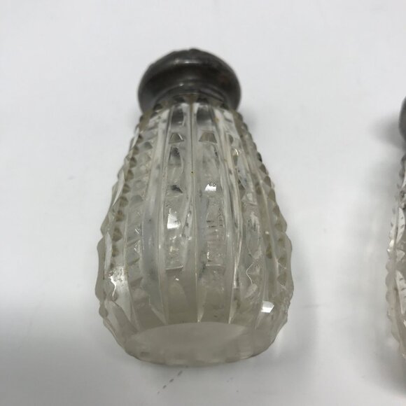 Vintage Cut Crystal Sterling Salt & Pepper Shakers - Picture 3 of 9